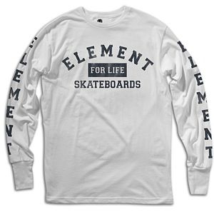 Element For Life LS T Shirt   Mens   Skate   Clothing   White