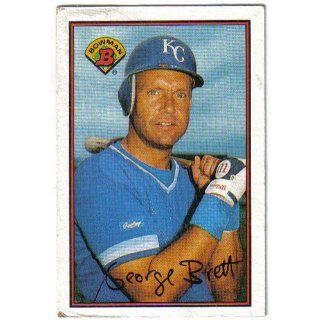 1989 Bowman #121 Autographed George Brett Card Everything