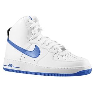 Nike Air Force 1 High   Mens   Basketball   Shoes   White/Game Royal