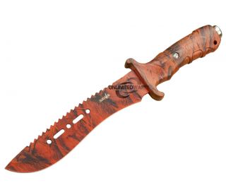 12 Survivor Red Camo Hunting Tactical Military Knife Survival Fixed