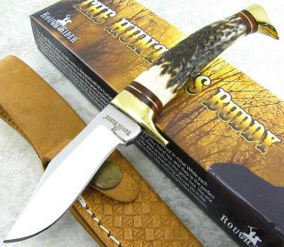 Rough Rider The Hunters Buddy Fixed Clip Blade Genuine Stag Handle