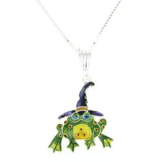 Halloween Witch Toad Sterling Silver & Enamel Pendant