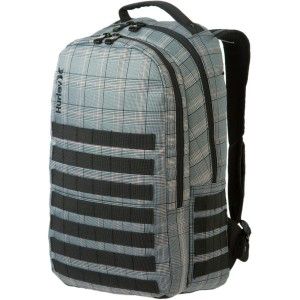 Hurley Oxford Gray Plaid Laptop Backpack Book Bag New