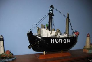 Huron Lightship Wooden SHIP Model Nice Details