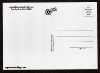 US Postal Pro Cycling Racing Team 2000 Postcard Lance Armstrong Bikes