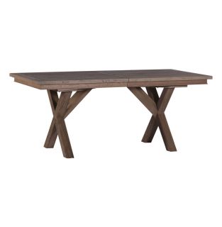 Hurston Solid Reclaimed Oak Dining Trestle Table with Leaf 72 88
