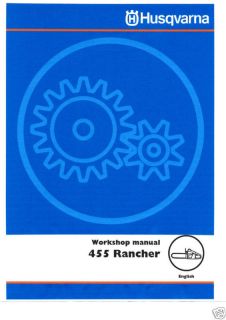 Husqvarna 455 Rancher Chain Saw Service Manual Owners Manual Parts