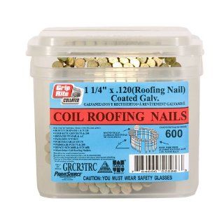 Grip Rite 1 1/4 Inch 15? Electro GALVANIZED Coil Roofing Nails, Smooth
