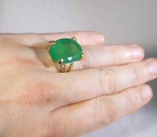 Huge 21 56ct Transparent Clean Emerald Ring in Solid Gold Its 22 x