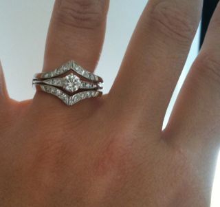 Ladys Diamond Engagement Ring w Diamond Insert Ring