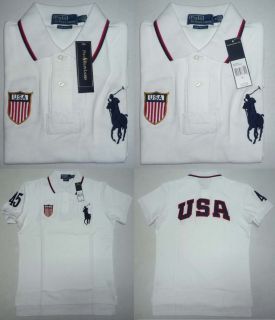 USA Ralph Lauren Big Pony Polo Shirt Custom Fit White