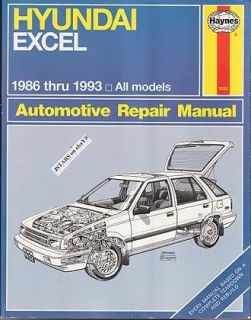 1986 1987 1988 1989 1990 1991 1992 1993 Hyundai Excel Repair Manual by