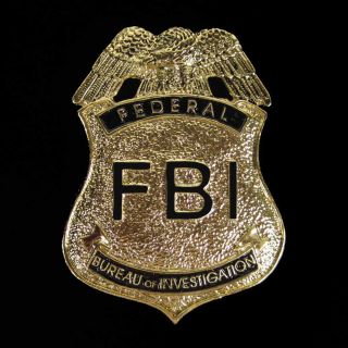 Police Cop Metal Badge with Pin CSI FBI Costume Antique Gold
