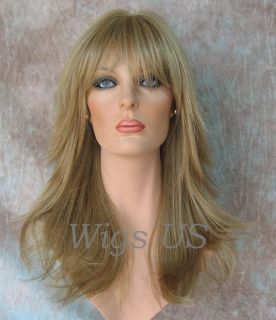 Wigs Blonde Brown Auburn Gorgeous Skin Top Bangs Center Part Razor