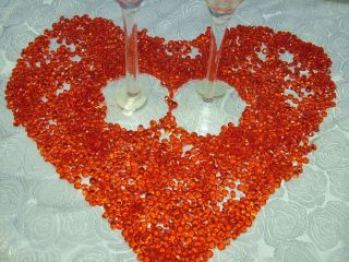 New 1 Carat Diamond Ice Red Wedding Favor Table Confetti Sparkle Gems