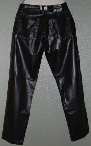 Iceberg Jeans Vintage 80s Vinyl Leather Look Skinny Black Pants Size