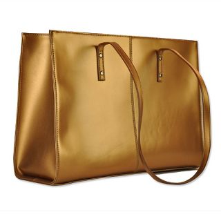 Wilsons Leather Bronze Gold Icon Tote Purse Laptop PC Computer Sleeve