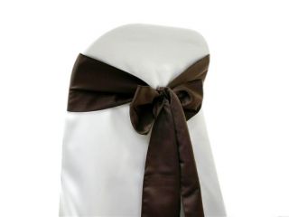 100 Lamour Matte Satin Chair Sashes Fancy Bows Ties Wedding