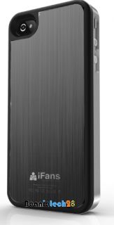 Ifans ultra slim brush aluminium battery case for Iphone 4 4s Gunmetal