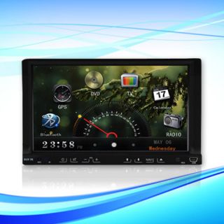 High Def 7  Double 2 DIN in Dash Car Stereo DVD Player GPS Bluetooth