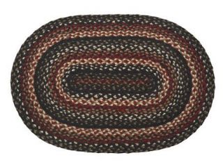 New from IHF Tartan Jute Braided Oval Area Accent Rug Various Sizes