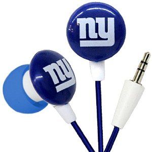 iHip NFF10200NYG NFL New York Giants Mini Ear Buds, Blue/Red/White