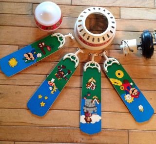  1988 Super Mario Bros Brothers Lighted Ceiling Fan Never Used