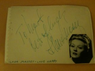 Ilona Massey D 1974 Actress Signed Cut Autograph