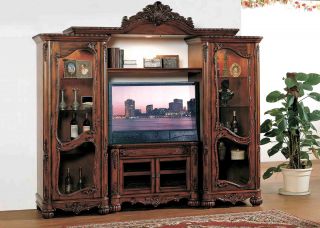 Traditional French Entertainment Center Wall Unit 3pc