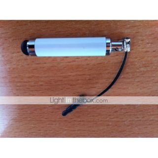 White Capacitive Touchscreen Stylus with 3.5mm Headphone Jack Plug for