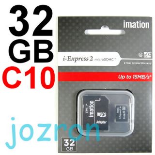 Imation 32GB 32G Micro SD SDHC Card SD Adapter Class 10