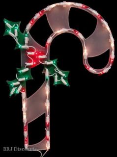 18 Lighted Candy Cane Christmas Window Silhouette