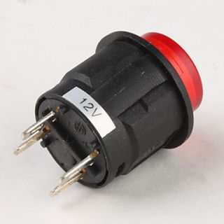 USD $ 4.59   Car Push Button Switch with Red LED Indicator (12V