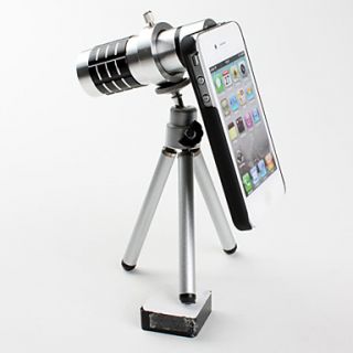 USD $ 49.99   Detachable 12X Telephoto Lens Set for iPhone 4 and 4S