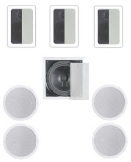 Eight Flush in Wall Ceiling Speakers 7 1 Home Theater Surround Sound