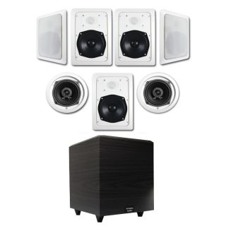In Wall/Ceiling Home Theater Speaker System w/ 10 Powered/Active