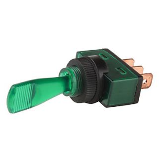 USD $ 2.19   Car Toggle Switch with Green LED Indicator (DC 12V
