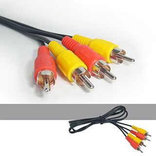 15 m (of 3.7ft.) Standaard video / audio kabel met twee RCA stekkers