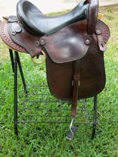 Imus Endurance Saddle   Brown with Black seat and English Leathers