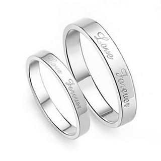 USD $ 21.19   925 Sterling Silver Platinum Plated Love Foever Couples