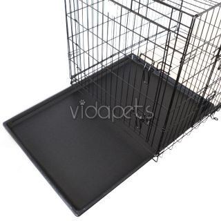 30 3 Door Black Folding Dog Crate Cage Kennel Three 2