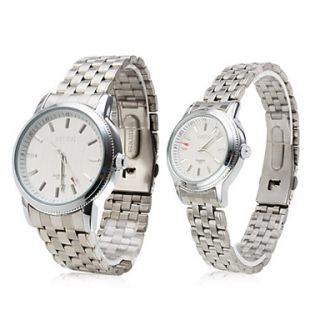 USD $ 23.49   Pair of Alloy Analog Quartz Couple Watches with Silver