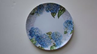 Blue Hydrangea Melamine Plastic 10 Dinner Plates from Keller Charles