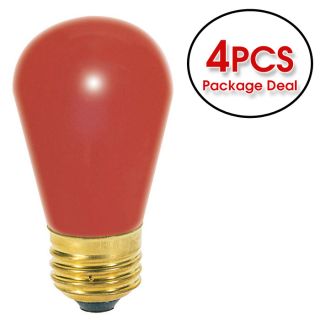  S3961 11W 130V S14 Ceramic Red E26 Base Incandescent   4 light bulbs