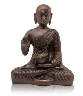Medicine Buddha Incense Burner for Cones or Sticks Brass 5 BB140