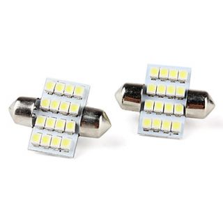 EUR € 4.59   31mm 3528 SMD 12 LED Weißlicht Soffitten für PKW (dc