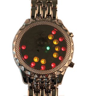 EUR € 10.39   31 led kleurrijk licht roestvrij stalen horloge