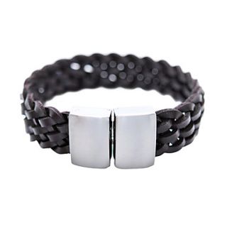 EUR € 33.02   mode man titanium staal met leren armband (bss3