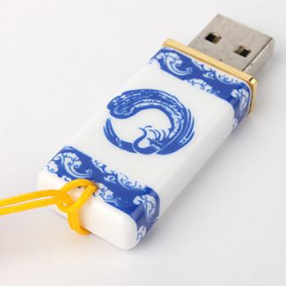 USD $ 45.99   32GB Porcelain Dragon Style USB (White),