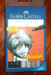 Faber Castell 8 Pitt Artist Pens Manga Pigmented India Ink